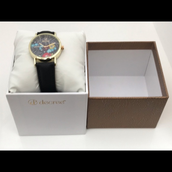 Decree Accessories - Decree women watch Analog black band gold case